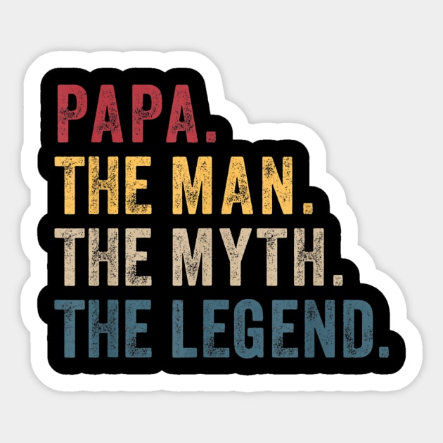 Papa Man Myth Legend Shirt For Mens & Dad Funny Father Gift Sticker by David Darry